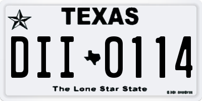 TX license plate DII0114