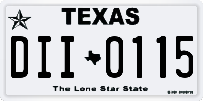TX license plate DII0115