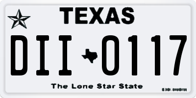 TX license plate DII0117