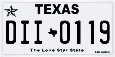 TX license plate DII0119