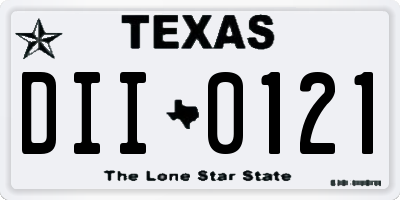 TX license plate DII0121