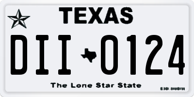 TX license plate DII0124