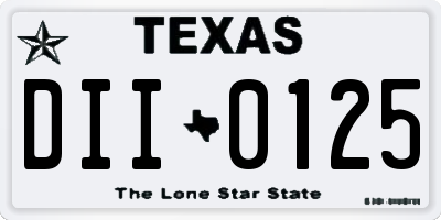 TX license plate DII0125