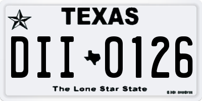 TX license plate DII0126