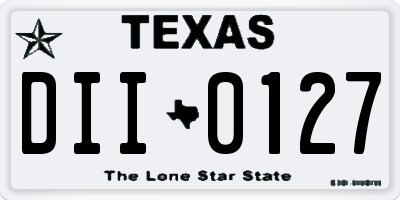 TX license plate DII0127
