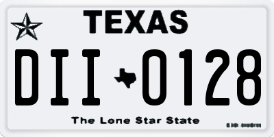 TX license plate DII0128