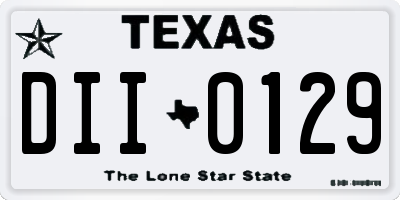 TX license plate DII0129