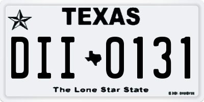 TX license plate DII0131