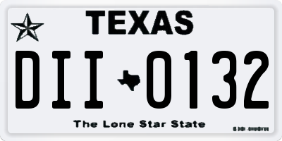 TX license plate DII0132