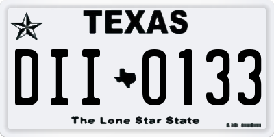 TX license plate DII0133