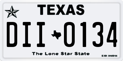 TX license plate DII0134