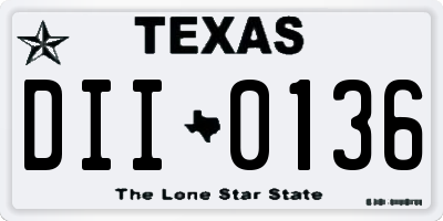 TX license plate DII0136