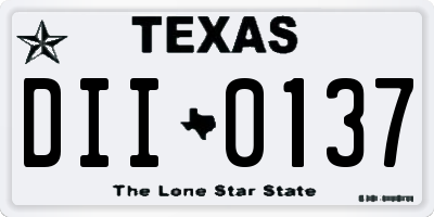 TX license plate DII0137