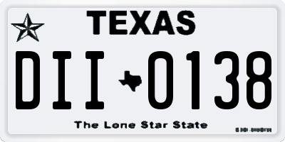 TX license plate DII0138