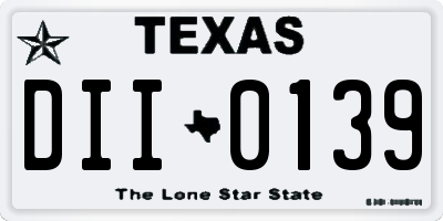 TX license plate DII0139