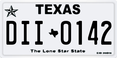 TX license plate DII0142