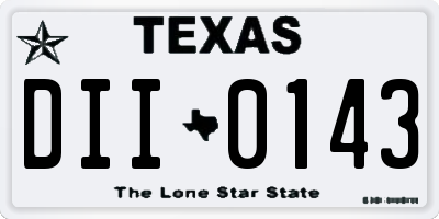 TX license plate DII0143