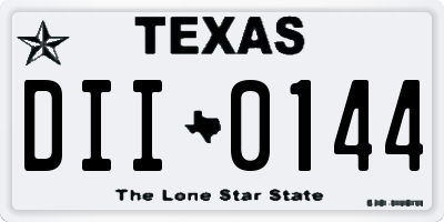 TX license plate DII0144