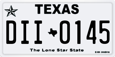 TX license plate DII0145