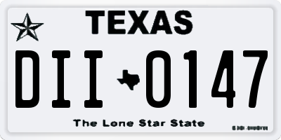 TX license plate DII0147
