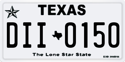 TX license plate DII0150