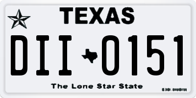 TX license plate DII0151