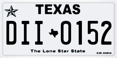 TX license plate DII0152