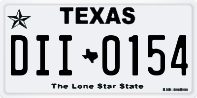 TX license plate DII0154
