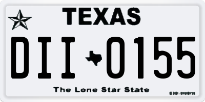 TX license plate DII0155