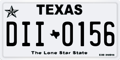 TX license plate DII0156