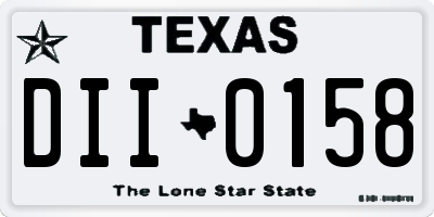 TX license plate DII0158