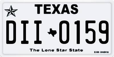 TX license plate DII0159