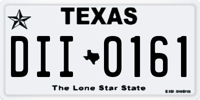 TX license plate DII0161