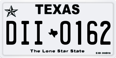TX license plate DII0162