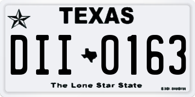 TX license plate DII0163