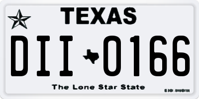 TX license plate DII0166