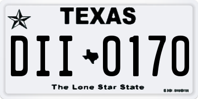 TX license plate DII0170