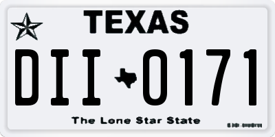 TX license plate DII0171