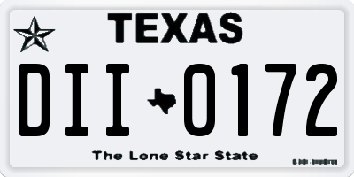 TX license plate DII0172