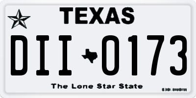 TX license plate DII0173