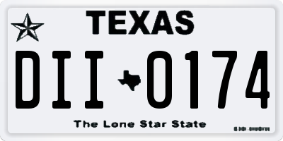 TX license plate DII0174