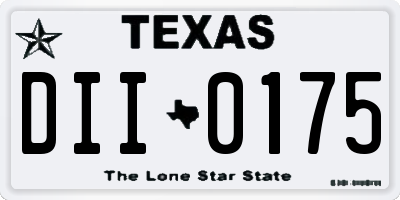 TX license plate DII0175