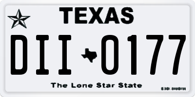 TX license plate DII0177