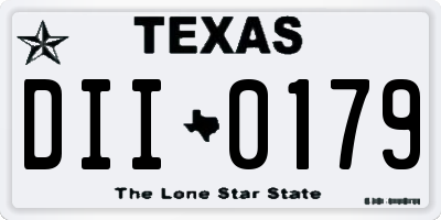 TX license plate DII0179