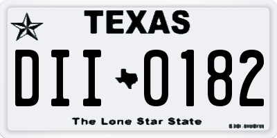 TX license plate DII0182