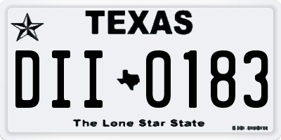 TX license plate DII0183
