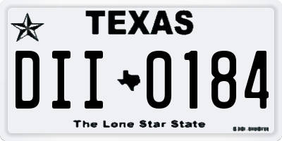TX license plate DII0184