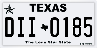 TX license plate DII0185