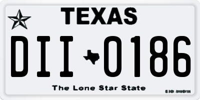 TX license plate DII0186