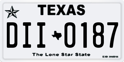 TX license plate DII0187